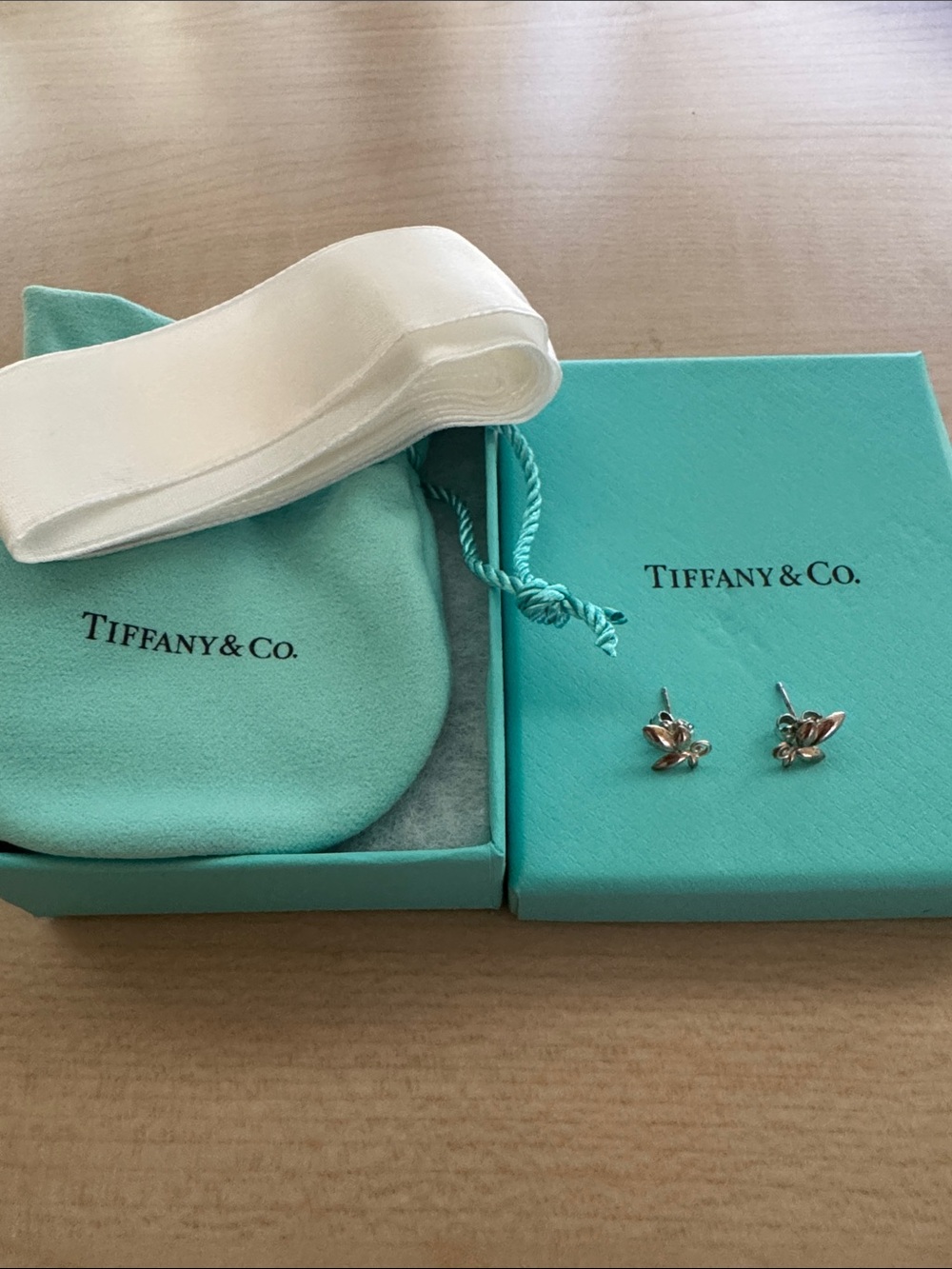 Tiffany & Co. Silver Olive Leaf Stud Earrings